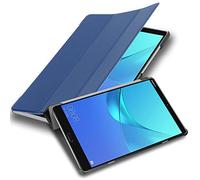 Cadorabo Funda Tableta para Huawei MediaPad M5 8 (8.4" Zoll) in Azul Oscuro Jersey - Cubierta Proteccíon Bien Fina en Cuero Artificial en Estilo Libro con Auto Wake Up e Función de Suporte