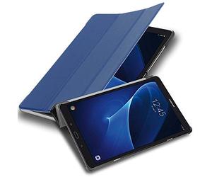 Cadorabo Funda Tableta para Samsung Galaxy Tab A 2016 (10.1") SM-T585N / T580N in Azul Oscuro Jersey - Cubierta Proteccíon Bien Fina en Cuero Artificial en Estilo Libro con Auto Wake Up