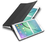 Cadorabo Funda Tableta para Samsung Galaxy Tab S2 9.7 SM-T815N/T813N/T819N in Negro SATÉN - Cubierta Proteccíon Bien Fina en Cuero Artificial en Estilo Libro con Auto Wake Up e Función de Suporte