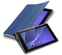 Cadorabo Funda Tableta para Sony Xperia Tablet Z2 (10.1" Zoll) SGP521 in Azul Oscuro Jersey - Cubierta Proteccíon Bien Fina en Cuero Artificial en Estilo Libro con Auto Wake Up e Función de Suporte