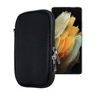 Cadorabo Funda Universal de Neopreno para Celular Compatible con Teléfonos Celulares hasta 4.5" (Zoll) en Negro - Bolsillo para Celular de Neopreno con Correa de Mano - Funda Protectora