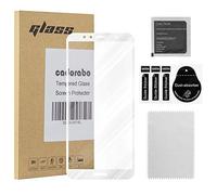 Cadorabo Vidrio templado cobertura completa compatible con Huawei Y6 Prime 2018 en TRANSPARENTE con BLANCO - Vidrio protector de pantalla en dureza 9H con compatibilidad touch 3D