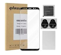 Cadorabo Vidrio templado cobertura completa compatible con Samsung Galaxy S8 PLUS en TRANSPARENTE con NEGRO - Vidrio protector de pantalla en dureza 9H con compatibilidad touch 3D