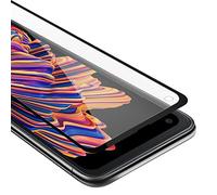 Cadorabo Vidrio templado cobertura completa compatible con Samsung Galaxy XCover PRO en TRANSPARENTE con NEGRO - Vidrio protector de pantalla en dureza 9H con compatibilidad touch 3D
