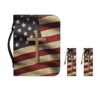 Cadowhimsy Funda de libro casual con marcapáginas, unisex, portador de libros de iglesia, con cremallera, ligera, cubierta de la Biblia, paquete de transporte para estudio, oración, estampado vintage