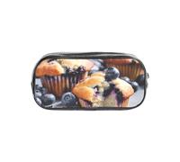 CADREWY Blueberry Muffin 03 - Estuche transparente para lápices, organizador de artículos de papelería para viajes y suministros de oficina