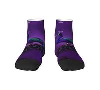 CADREWY - Calcetín unisex transpirable y cómodo con estampado de pavo real para todas las estaciones, para uso diario y atlético, 1 Negro, talla única