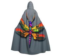 CADREWY - Capa elegante con capucha con estampado de libélula para mujeres y hombres, para cosplay, fiestas de carnaval, eventos de mascarada