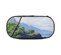 CADREWY - Estuche para lápices de playa hawaiana con palmeras, con cierre, uso diario, se adapta a todos los artículos esenciales