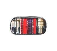 CADREWY Estuche transparente con estampado de cabina de teléfono, organizador de artículos de papelería, bolsa para suministros de oficina de viaje