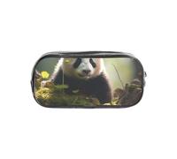 CADREWY Estuche transparente con estampado de panda pequeño, organizador de artículos de papelería, bolsa para suministros de oficina de viaje