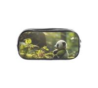 CADREWY Estuche transparente con estampado de panda pequeño, organizador de artículos de papelería, bolsa para suministros de oficina de viaje