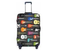 CADREWY - Funda decorativa lavable para equipaje con estampado de guitarras y acústicas de color personalizable, protector de veliz antiarañazos, Blanco, CH
