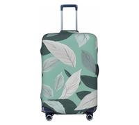 CADREWY - Funda protectora de equipaje de viaje con estampado de hojas gris menta con elástico antiarañazos para llevar, NEGRO, G