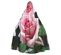 CADREWY Rose Blossom impresión encantadora longitud completa con capucha capa unisex capa para Halloween Cosplay y tema