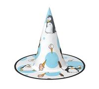 CADREWY - Sombrero de carnaval con diseño de globo de pingüino y diseño de copo de nieve para fiestas de disfraces, decoración navideña