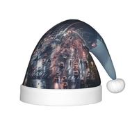 CADREWY Taipei - Sombrero de Navidad con estampado de paisaje para día festivo, festivos, Navidad, fiestas, Año Nuevo, celebraciones de invierno