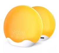 Cadrim Despertador con luz, Diurna, Amanecer, Atardecer, Simulación, Radio FM, 5 Sonidos de la Naturaleza, 2 Alarmas, Repetición, Luz de 12 Colores, Plástico Blanco Moderno