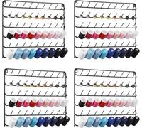 CADUKE Juego de 4 54 bobinas de hilo de coser, soporte para hilo/organizador de hilo, soporte de metal para colgar para bordado, acolchado, costura (negro)
