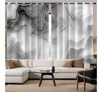 CAEITLRSO Cortina para Habitación Opaca Y Térmica Aislante, Mapa Abstracto Topográfico Cortinas De Ojales Dormitorio Formas Naturales Blackout Curtain Suave para Ventanas Oficina 140An x 280Al cm