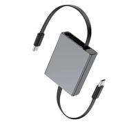 CaeorKvor Cable de carga rápida Retractables de 66 W con carcasa de aluminio para coche, oficinas y viajes, cable tipo C de tarifa rápida