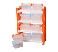 CaeorKvor Caja organizadora de almacenamiento de casa de muñecas de varios niveles para exhibición de juguetes en miniatura y modelos, accesorios de configuración de escena, modelo de casa de muñecas