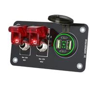 CaeorKvor Cargadores USB automotrices de 132 W con interruptores de luz, panel basculante, enchufe impermeable, toma de corriente de 12/24 V, panel basculante