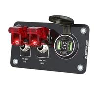 CaeorKvor Cargadores USB automotrices de 132 W con interruptores de luz, panel basculante, enchufe impermeable, toma de corriente de 12/24 V, panel basculante