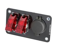 CaeorKvor - Cargadores USB para automoción de 132 W con interruptores de luz, panel basculante impermeable, toma de corriente 12/24 V