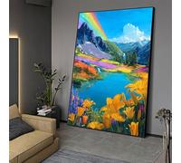 Caer Diamond Painting 50x40cm 5D Lago Diamond Painting Adultos DIY Pintura de Diamantes Kit, Manualidades Adultos Punto De Cruz Diamante Kit Completo Decoracion Hogar Pared Regalos para Mujer 0Y-548