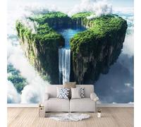 Caer Papel Pintado Pared Panorámico 300 x 256 cm, Salón Dormitorio Cascada De La Isla Del Cielo Papel pintado tejido no tejido Decoración de Pared decorativos Murales Póster