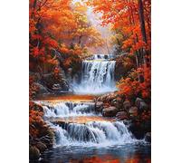 Caer Pintar por Numeros Adultos y Principiantes, Kit de Pintura al Óleo de Lienzo para con Pinceles, DIY Paint by Numbers Kits, Kit Manualidades Adultos, Decoración Hogar 50x70cm Hojas De Arce Y-S573