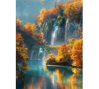 Caer Pintar por Numeros Adultos y Principiantes, Kit de Pintura al Óleo de Lienzo para con Pinceles, DIY Paint by Numbers Kits, Kit Manualidades Adultos, Decoración del Hogar 30x40cm Árbol Y-S997