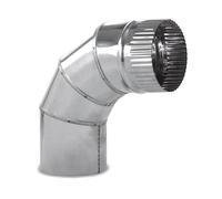 CAEXVEN Codo de Sectores para chimeneas en Acero Inoxidable - Ángulo 90º - Serie lisa - 125 mm