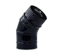 CAEXVEN Codo de Sectores para chimeneas en Acero Negro Vitrificado - Ángulo 45º - Serie lisa - 125 mm