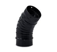 CAEXVEN Codo Rizado para chimeneas en Acero Negro Vitrificado - Ángulo 45º - Serie lisa - 100 mm
