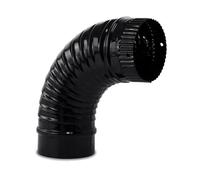 CAEXVEN Codo Rizado para chimeneas en Acero Negro Vitrificado - Ángulo 90º - Serie lisa - 125 mm