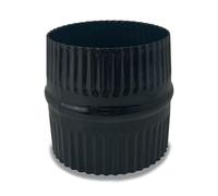 CAEXVEN Manguito Unión Tubo Chimenea 200mm Macho-Macho - Acero Negro Vitrificado para Estufas - Empalme Doble Macho - CAEXVEN