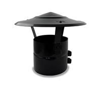 CAEXVEN Sombrerete Fijo para chimeneas en Acero pintado en Negro - Serie lisa - 130 mm