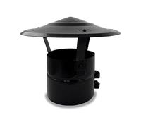 CAEXVEN Sombrerete Fijo para chimeneas en Acero pintado en Negro - Serie lisa - 180 mm