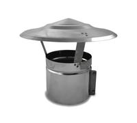 CAEXVEN Sombrerete Fijo para Conductos en Acero Inoxidable - Serie Lisa y Helicoidal - 220 mm