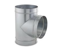 CAEXVEN TE de 90º en Acero Galvanizado - Serie Helicoidal - 100mm