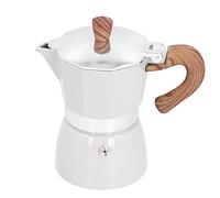 Caf etera exprés para estufa de 150 ml, cafe tera Mokas práctica, cafe tera cubana para estufa, cafet era de aluminio, Mokas octogonal con mango de tacto frío para viajes en casa (Modelo Seiko blanco
