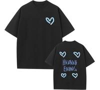 CAFDUE Camiseta Impresa Unisex De Hannah Bahng, Camiseta De Verano De Manga Corta Suelta De Hip Hop Harajuku(1,M)