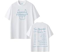 CAFDUE Europa Y América Camiseta Impresa Unisex De Hannah Bahng, Camiseta De Verano De Manga Corta Suelta De Hip Hop Harajuku(2,M)