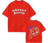 CAFDUE Europa Y América Hannah Bahng Fans Impresa Camiseta, Retro Harajuku Hip Hop Casual Manga Corta Tops Unisex(XS-3XL)(3,XS)