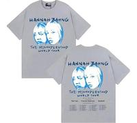 CAFDUE Europa Y América Hannah Bahng Fans Impresa Camiseta, Retro Harajuku Hip Hop Casual Manga Corta Tops Unisex(3,3XL)