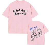 CAFDUE Europa Y América Hannah Bahng Fans Impresa Camiseta, Retro Harajuku Hip Hop Casual Manga Corta Tops Unisex(XS-3XL)(5,L)