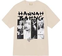 CAFDUE Hannah Bahng Fans Impresa Camiseta, Retro Harajuku Hip Hop Casual Manga Corta Tops Unisex(XS-3XL)(4,3XL)