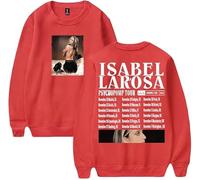 CAFDUE Isabel Larosa Merch 2D Impreso Cuello Redondo Sudadera con Capucha Hip Hop Streetwear Harajuku Sudadera Casual(5,S)